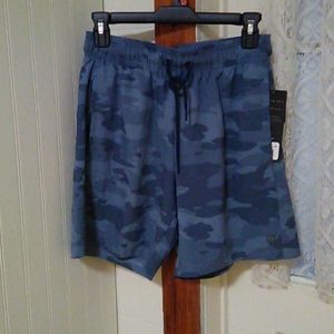 Slate Gray Camo Layers Quick Dry Gym Shorts